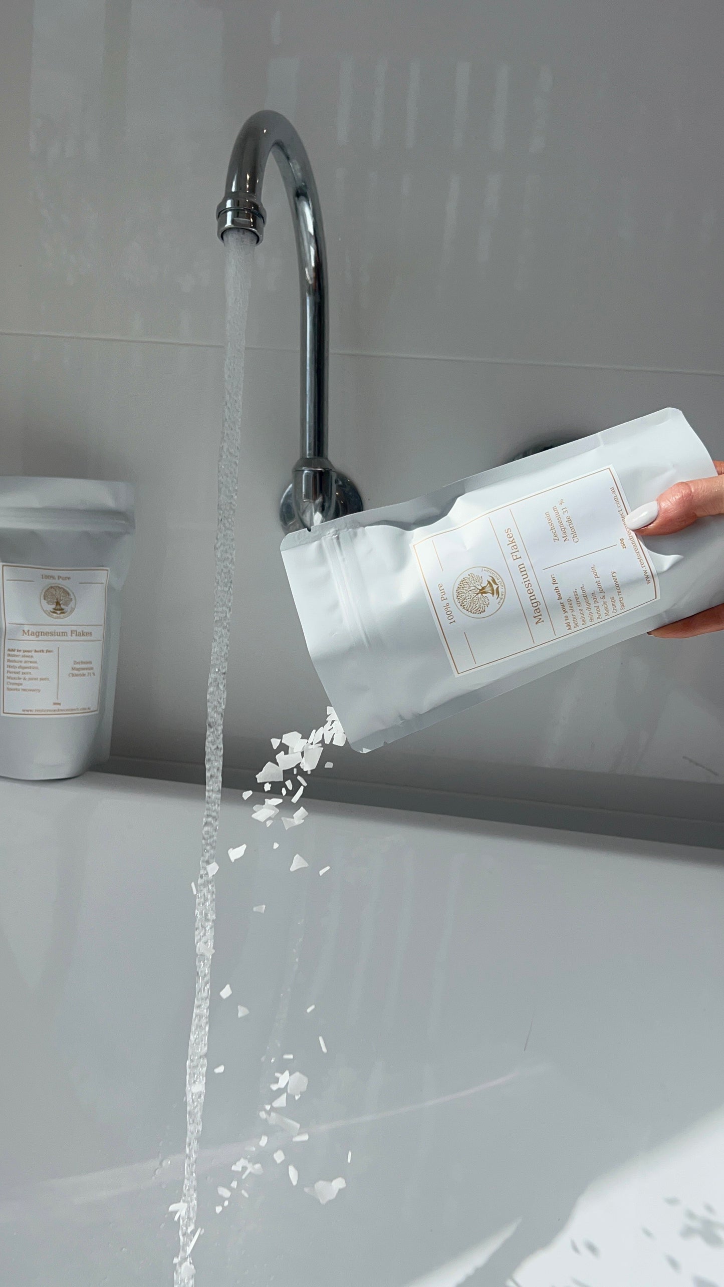 Pure Magnesium Bath Flakes - soak away muscle pain